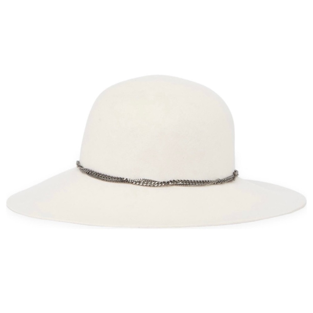 PHENIX 4" Brim Curb Floppy Wool Polish Chain Twist Hat, 271IVR Ivory